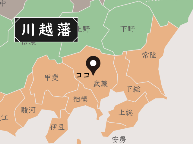 川越藩の地図イラスト