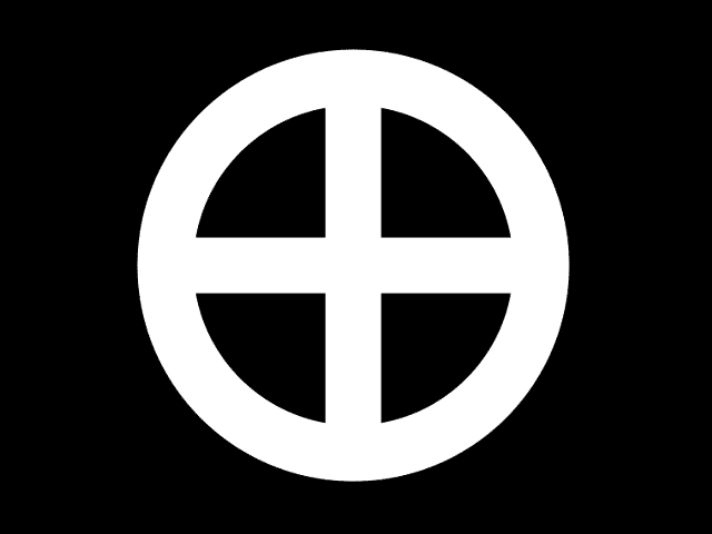 島津氏の家紋「丸に轡十字」