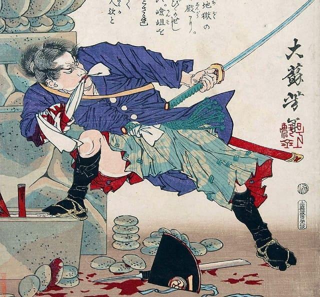 伊庭八郎の浮世絵（月岡芳年画。出典：wikipedia）