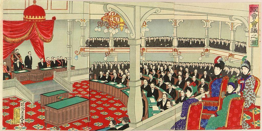 『国会会議之図』（楊洲周延 画、出典：wikipediaより）
