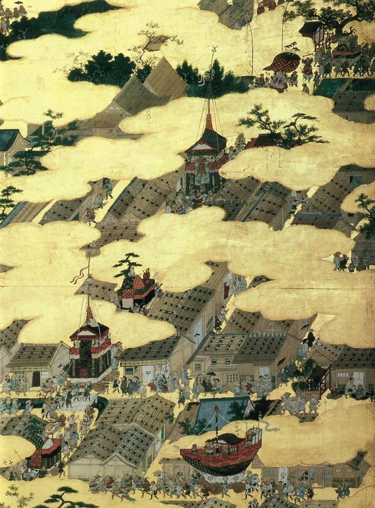 洛中洛外図に描かれた祇園祭（wikipediaより）