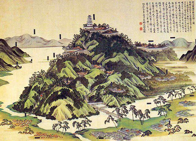 安土城図（大阪城天守閣所蔵、出典：wikipedia）