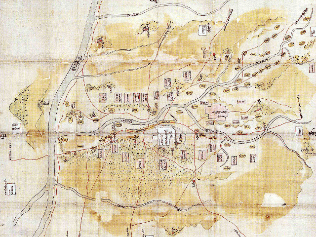 秀吉軍による三木城包囲図（雲龍寺所蔵、出典：wikipedia）