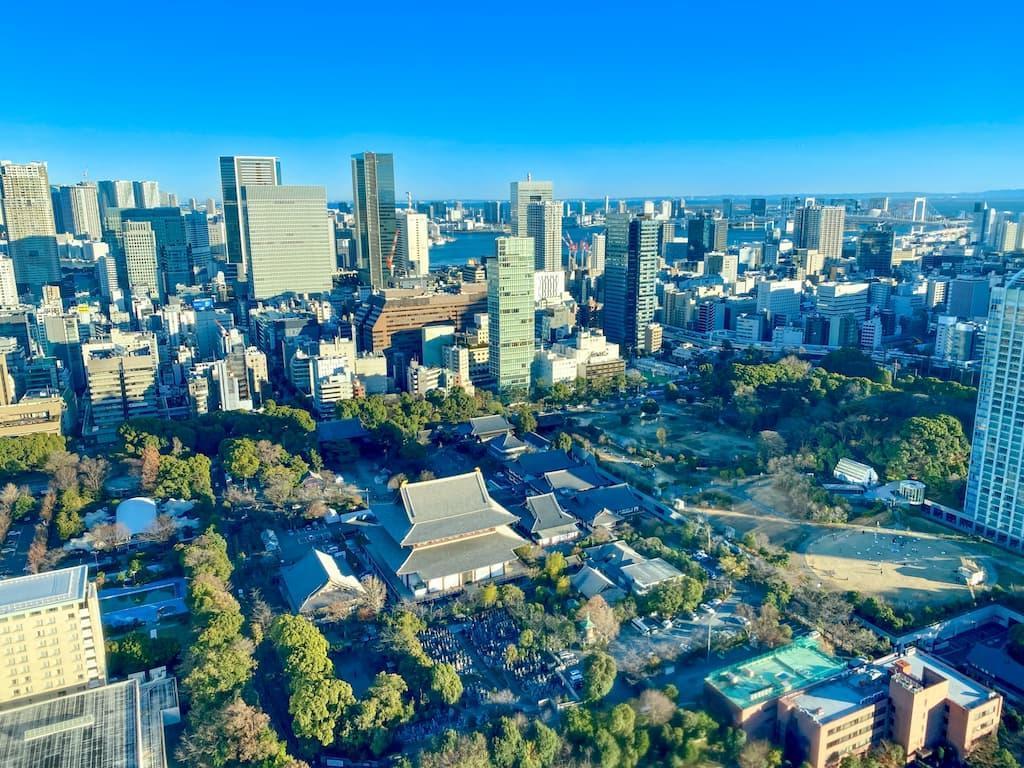 東京タワーからみた増上寺