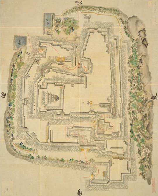 〔日本古城絵図〕　山陽道之部 263 美作国津山城図（出典：国立国会図書館デジタルコレクション）