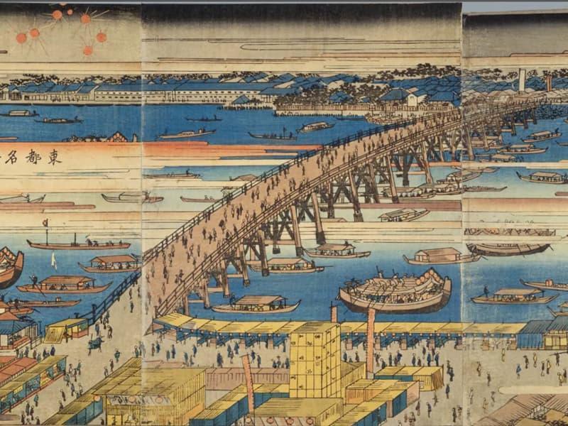 『東都名所　両国橋夕涼全図』（出典：国立国会図書館デジタルコレクション）