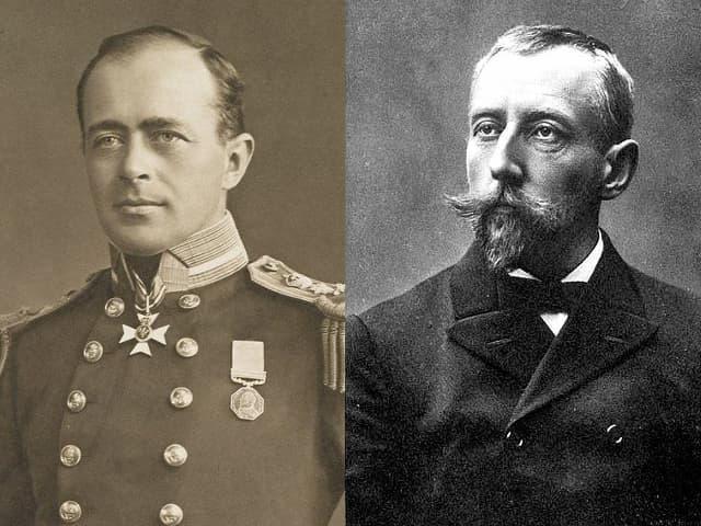 イギリスの探検家・スコット(左)と、ノルウェーの探検家・アムンゼン(右)(出典:wikipedia)