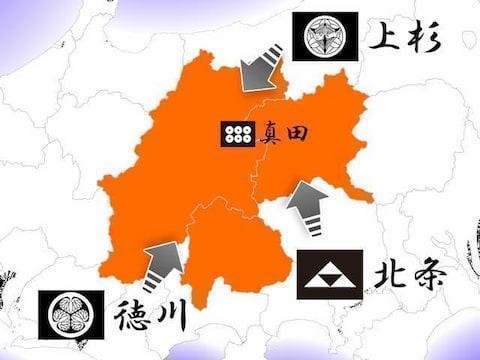 天正壬午の乱(1582年)のイメージ図
