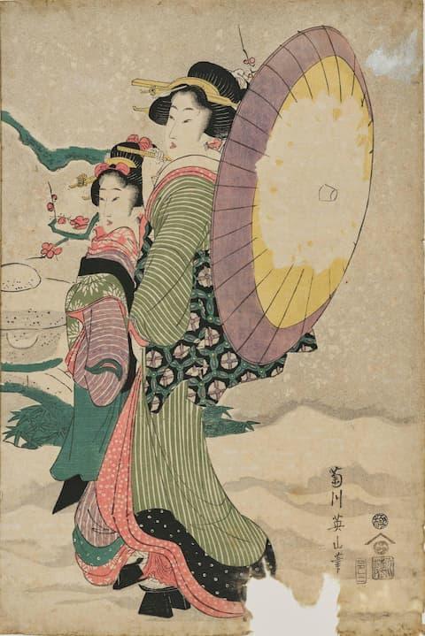 菊川英山 画『風流雪ノ遊』(出典:ColBase)