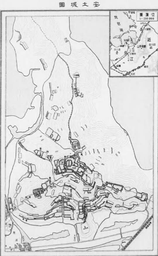 安土城図(『国史参照地図』より。出典:国立国会図書館デジタルコレクション)
