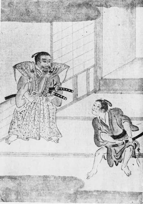 平太郎の前に現れた山本五郎左衛門(『稲生物怪録』より。出典:国立国会図書館デジタルコレクション)