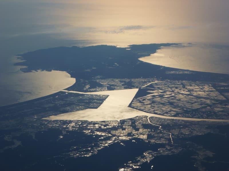 男鹿半島と八郎潟干拓地