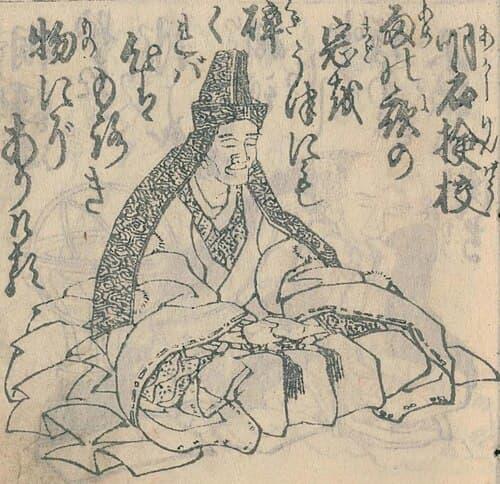 『秀雅百人一首』に描かれた明石覚一（出典：国立国会図書館デジタルコレクション）