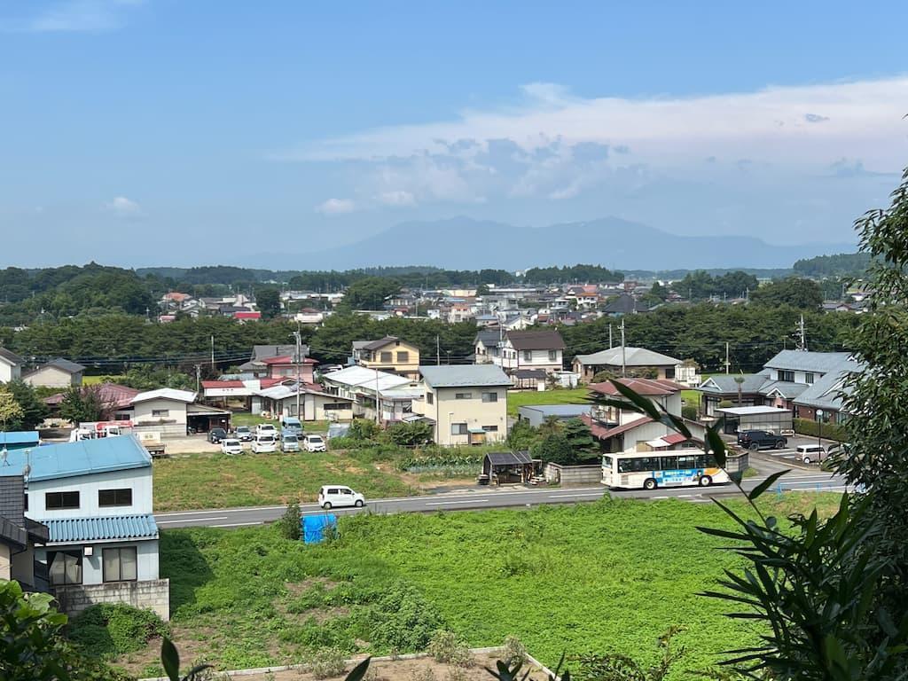 大関弾右衛門の屋敷跡付近からの眺望、黒羽藩領が一望できる