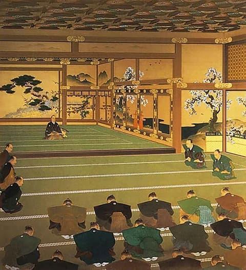 聖徳記念絵画館壁画「大政奉還」。パブリックドメイン