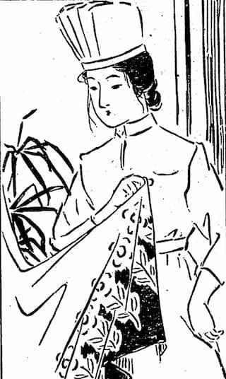 明治時代の看護婦の絵（『東京の裏面（1909年）』より。出典：国立国会図書館デジタルコレクション）