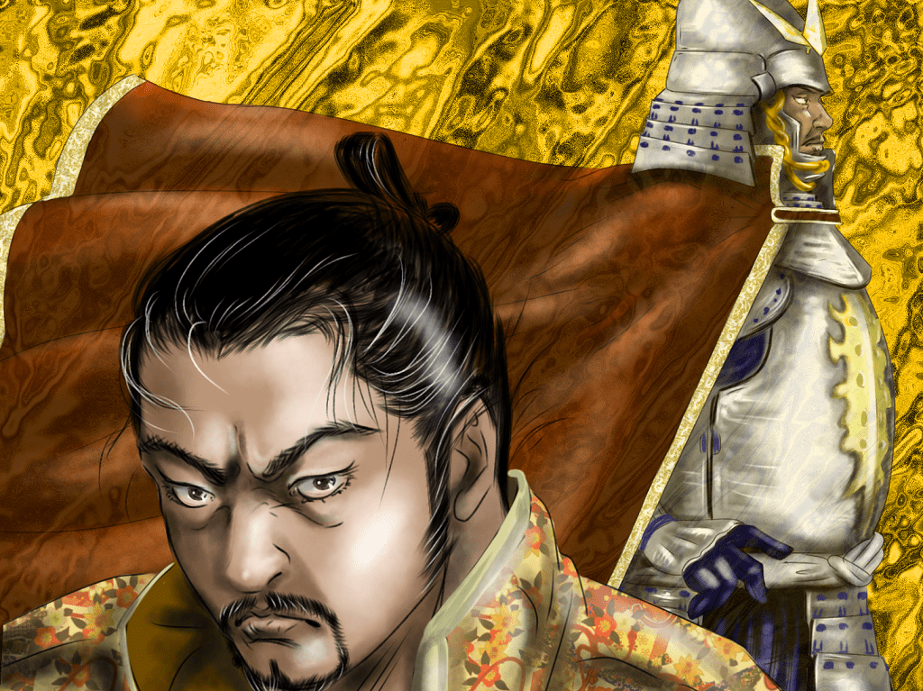 長宗我部元親と信長のイラスト