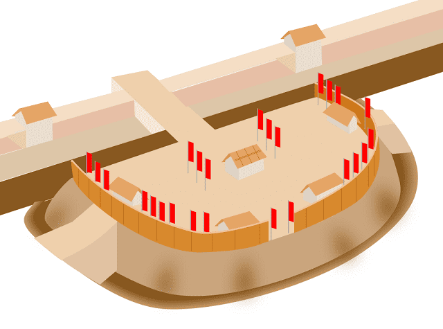 大坂城に構築された出城「真田丸」のイラストイメージ