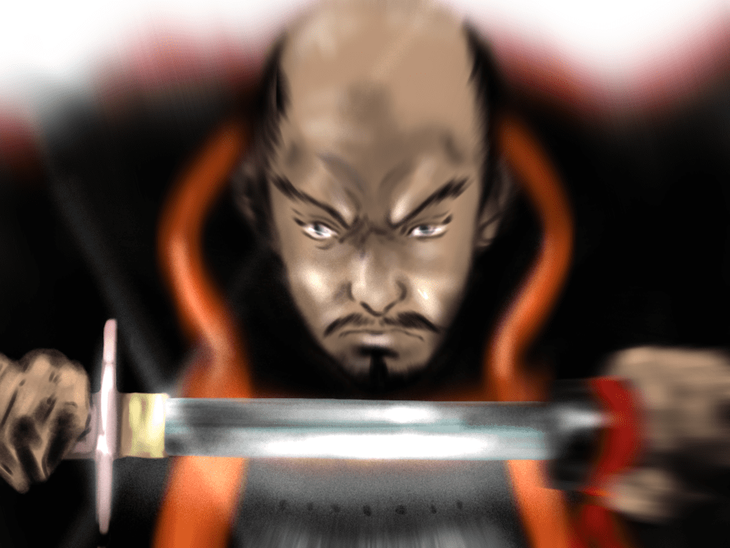 信長とへし切り長谷部のイラスト