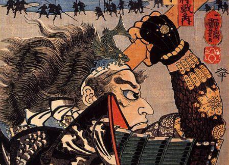 川中島合戦での甘粕景持（歌川国芳画、出典：wikipedia）