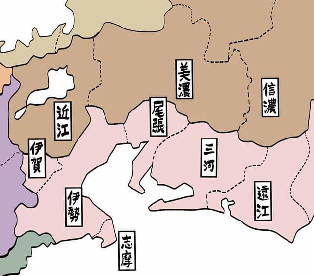 美濃国・尾張国・三河国などの位置