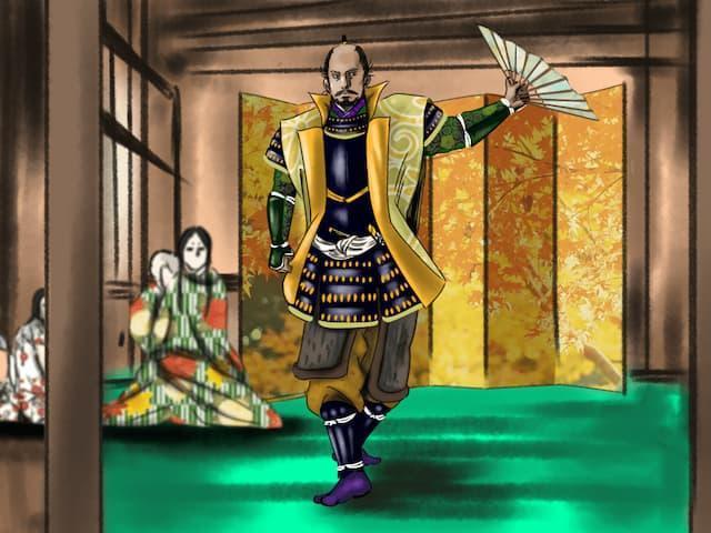 幸若舞を舞う信長