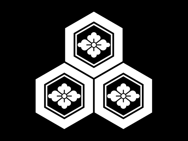 家紋「三つ盛り亀甲花菱」